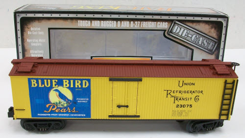 MTH 30-8634 O Blue Bird Pears Die-Cast Reefer Car #23075 LN/Box