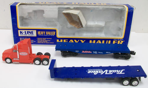 K-Line K-669101 Heavy Hauler Tractor Trailer Flatcar Set EX/Box