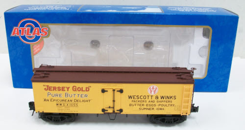 Atlas 8056-1 O Gauge 36' W&W New Jersey Wood Reefer Car (3 Rail) NIB