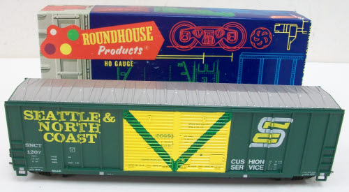Roundhouse 1987 HO Seattle & North Coast 50' Double Door Boxcar # 1207 Kit