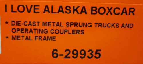 Lionel 6-29935 O Gauge I Love Alaska Box Car NIB