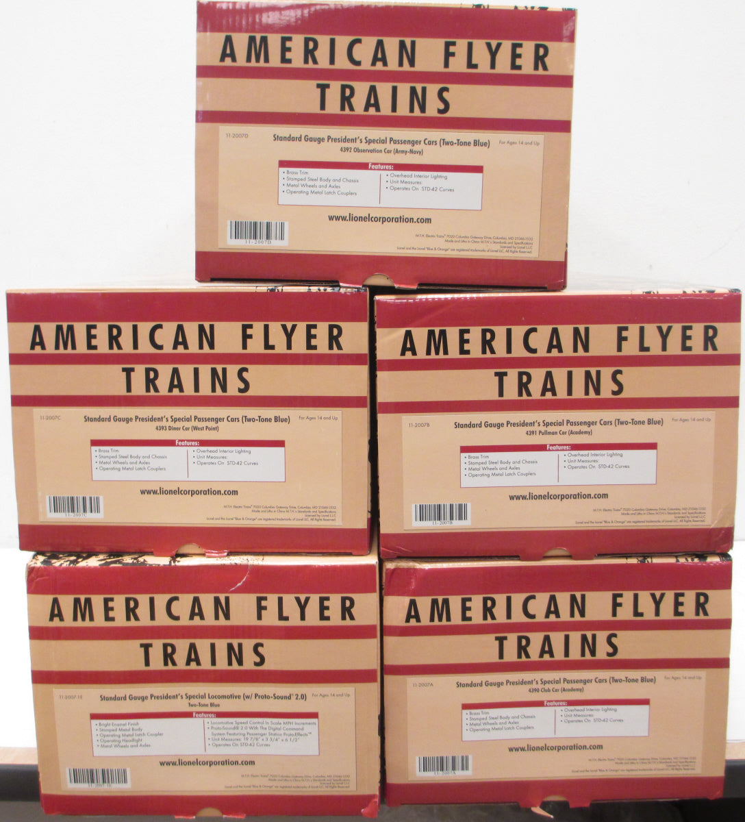 MTH 11-2007-1 Two-Tone Blue President''s Special Std Gauge Train Set w/ PS2 MT/Box