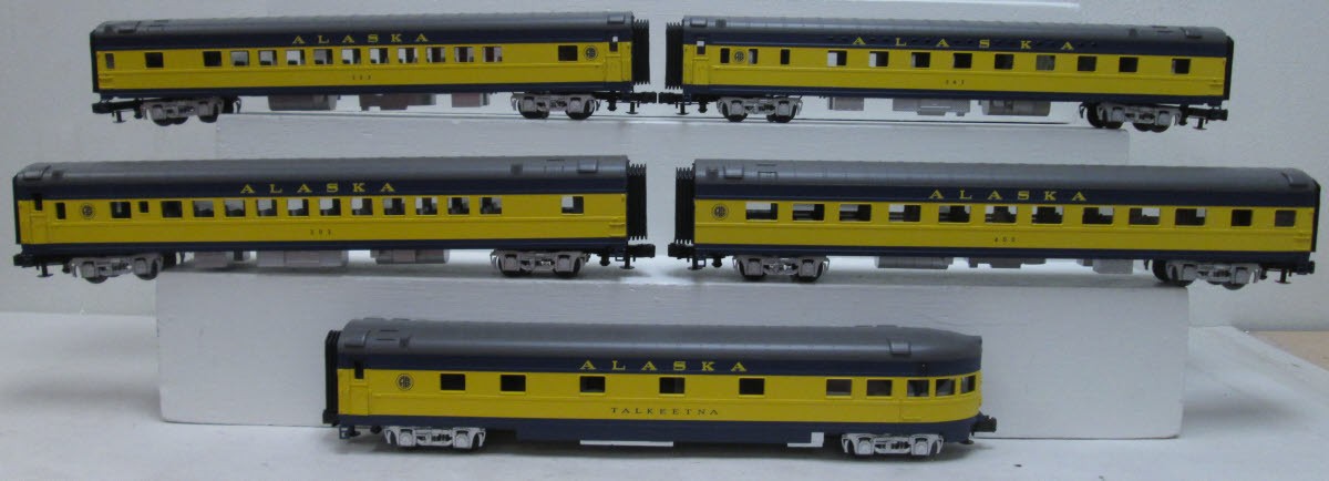 MTH 20-65001 O Alaska Railroad 70' Streamlined Passenger Car Set (Set of 5) LN/Box