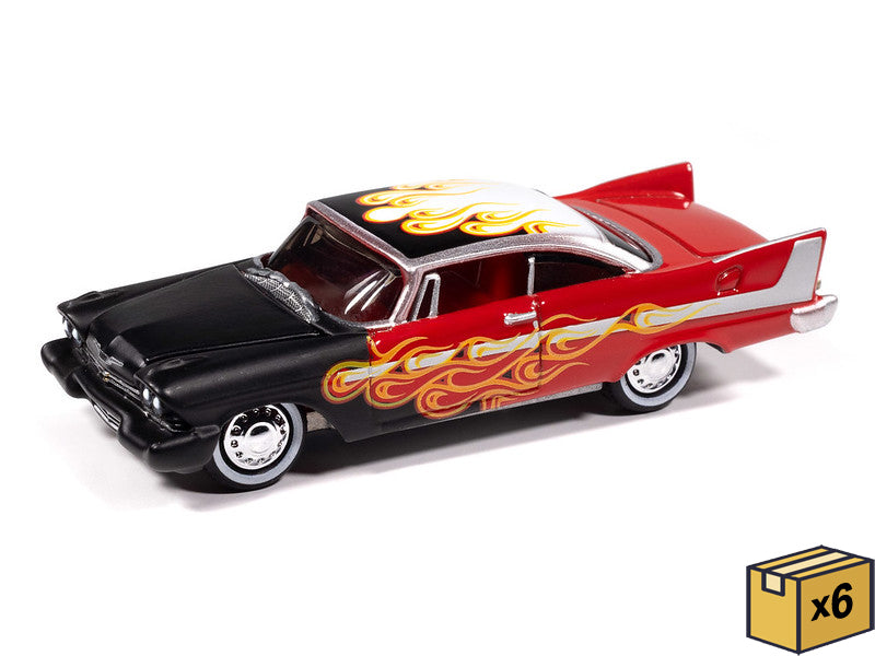 Johnny Lightning JLSP416-A-CASE 1:64 Flat Black 1958 Plymouth Fury Kustomized