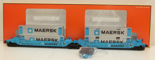 Lionel 6-36919 O Gauge Maersk Double Stack 2-Car Set #250133 & #250134 LN/Box
