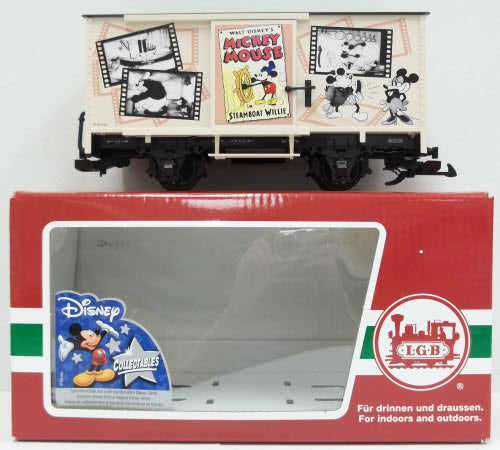 LGB 44358 G Scale Disney Steamboat Willie Disney Mickey Mouse Boxcar LN/Box