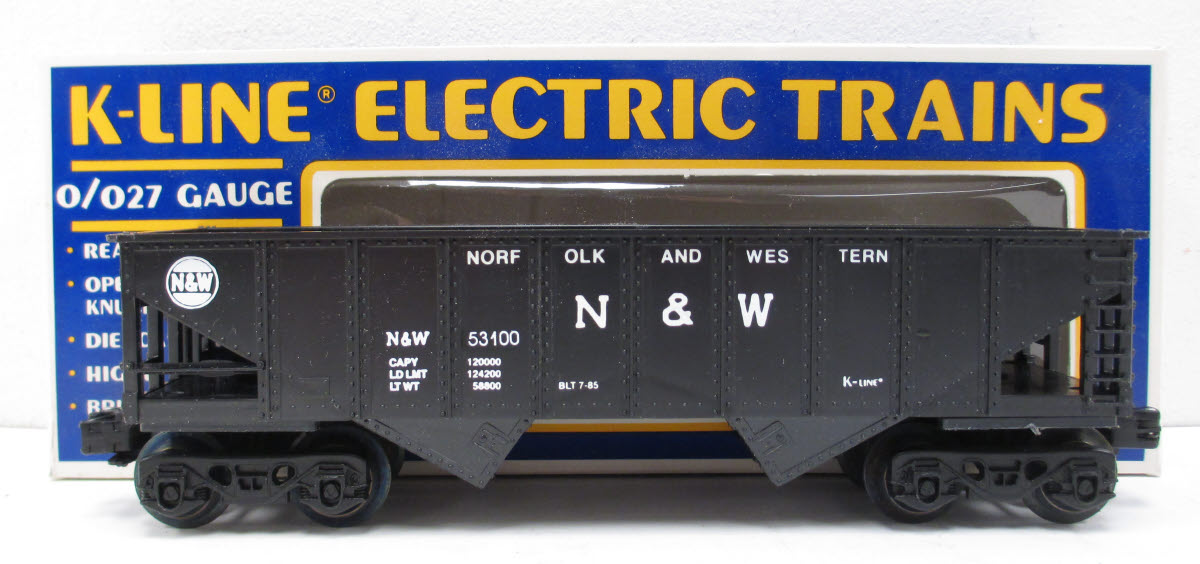 K-Line K5310 O Gauge Norfolk & Western 2-Bay Hopper LN/Box