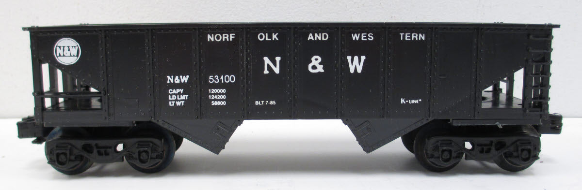 K-Line K5310 O Gauge Norfolk & Western 2-Bay Hopper LN/Box