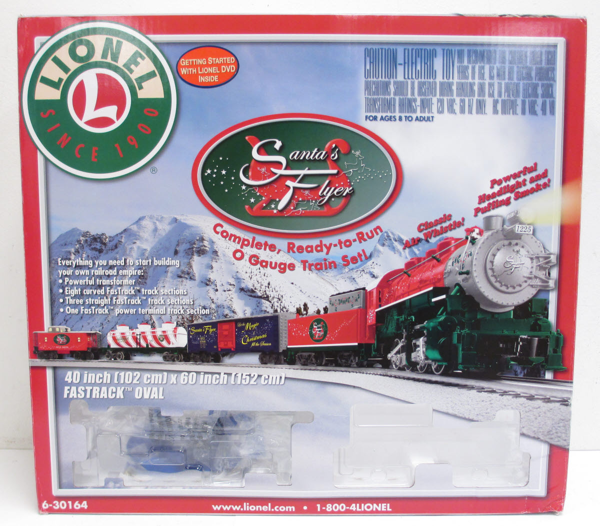 Lionel 6-30164 Santa's Flyer Christmas O Gauge Steam Train Set MT/Box