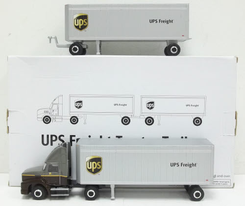 UPS 500716 1:64 Freight Tractor & Double Trailer All Metal 22 Inch Golden Wheel
