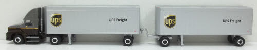UPS 500716 1:64 Freight Tractor & Double Trailer All Metal 22 Inch Golden Wheel