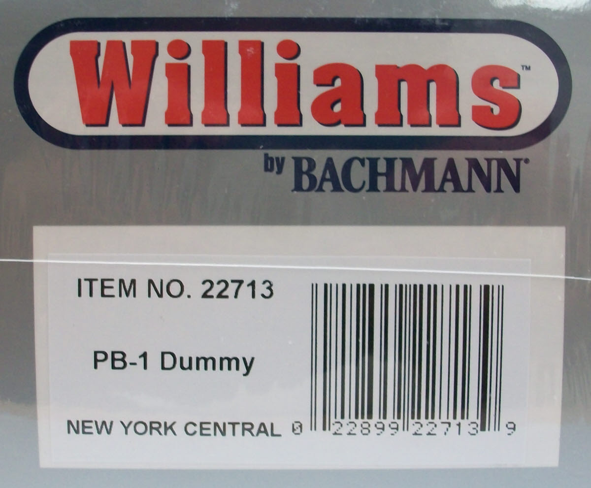 Williams 22713 O Gauge New York Central PB-1 B-Unit Non-Powered Diesel Engine