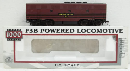 Proto 1000 23966 HO Lehigh Valley F3B Powered B Unit Diesel Locomotive #511 LN/Box