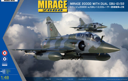 Kinetic 48120 1:48 Dassault Mirage 2000D w/Dual GBU-12/22 Military Plane Kit