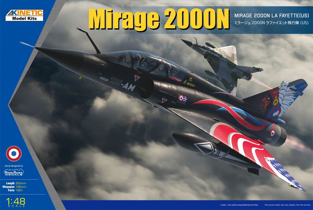 Kinetic 48124 1:48 Mirage 2000N La Fayette (US) Military Aircraft Plane Kit