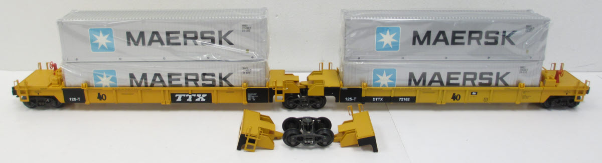 K-Line k779420 DTTX Deep Well Car W/ 4 Maersk Containers LN/Box