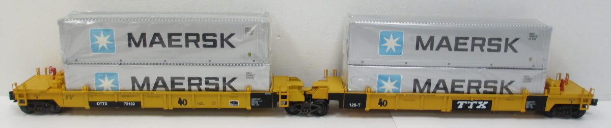 K-Line k779420 DTTX Deep Well Car W/ 4 Maersk Containers LN/Box