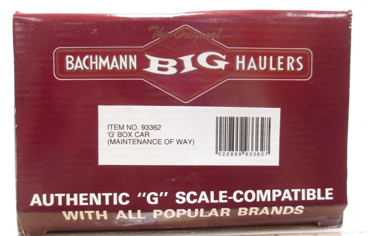Bachmann 93362 G Scale Maintenance of Way Tool Boxcar #108 (Metal Wheels) LN/Box