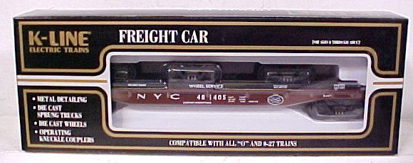 K-Line K691-1751 O Gauge New York Central Flat #481405 with 3 Truck Loads LN/Box