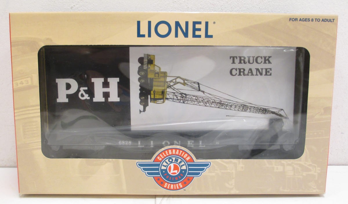 Lionel 6-39440 O Gauge P&H Flatcar w/ Truck Crane Kit #6828 LN/Box