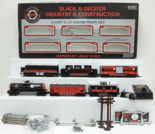 K-Line K1520 O Gauge Black & Decker Diesel Train Set EX/Box