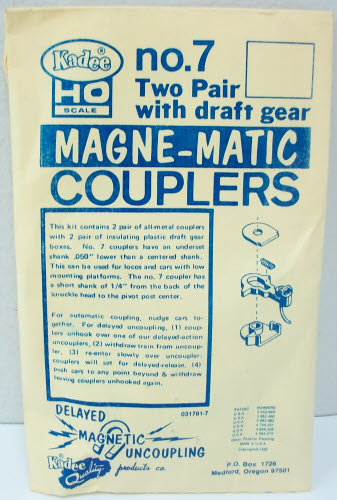 Kadee 7 HO Scale Magne-Matic Couplers Two Pair w/ Draft Gear