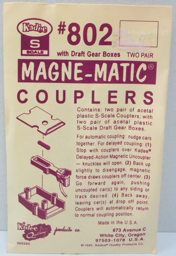 Kadee 802 S Coupler With Draft Gear Boxes