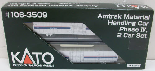 Kato 106-3509 N Scale Amtrak Phase IV Material Handling Car 2-Car Set NIB