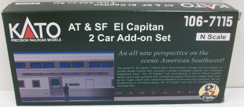 Kato 106-7115 N Scale Santa Fe El Capitan 2-Car Add-On Set LN/Box
