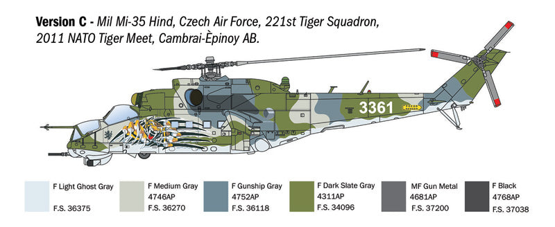 Italeri 1432 1:72 Mil Mi-24/Mi-35 Hind Combat Helicopter Plastic Model Kit