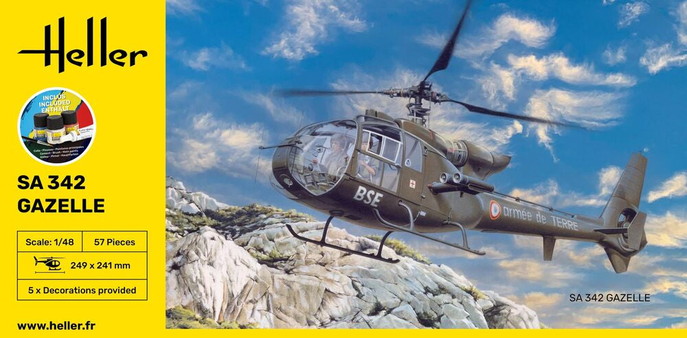 Heller 56486 1:72 SA 342 Gazelle Starter Kit