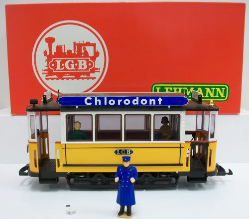 LGB 3500 G Scale Yellow Non-Powered Streetcar / Trolley NIB