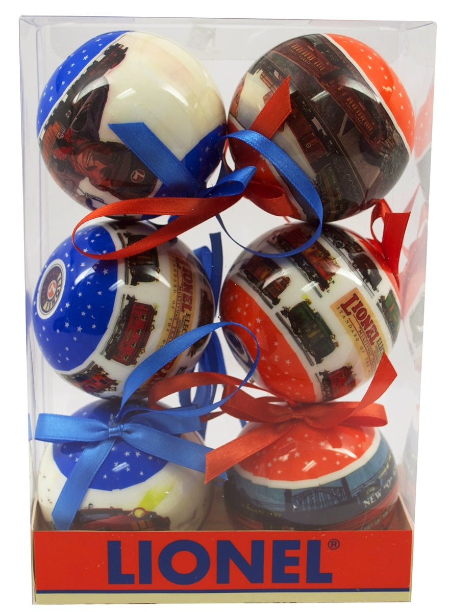 Lionel 9-21016 Lionel 3 Blue / 3 Orange Plastic Ornaments (Pack of 6)