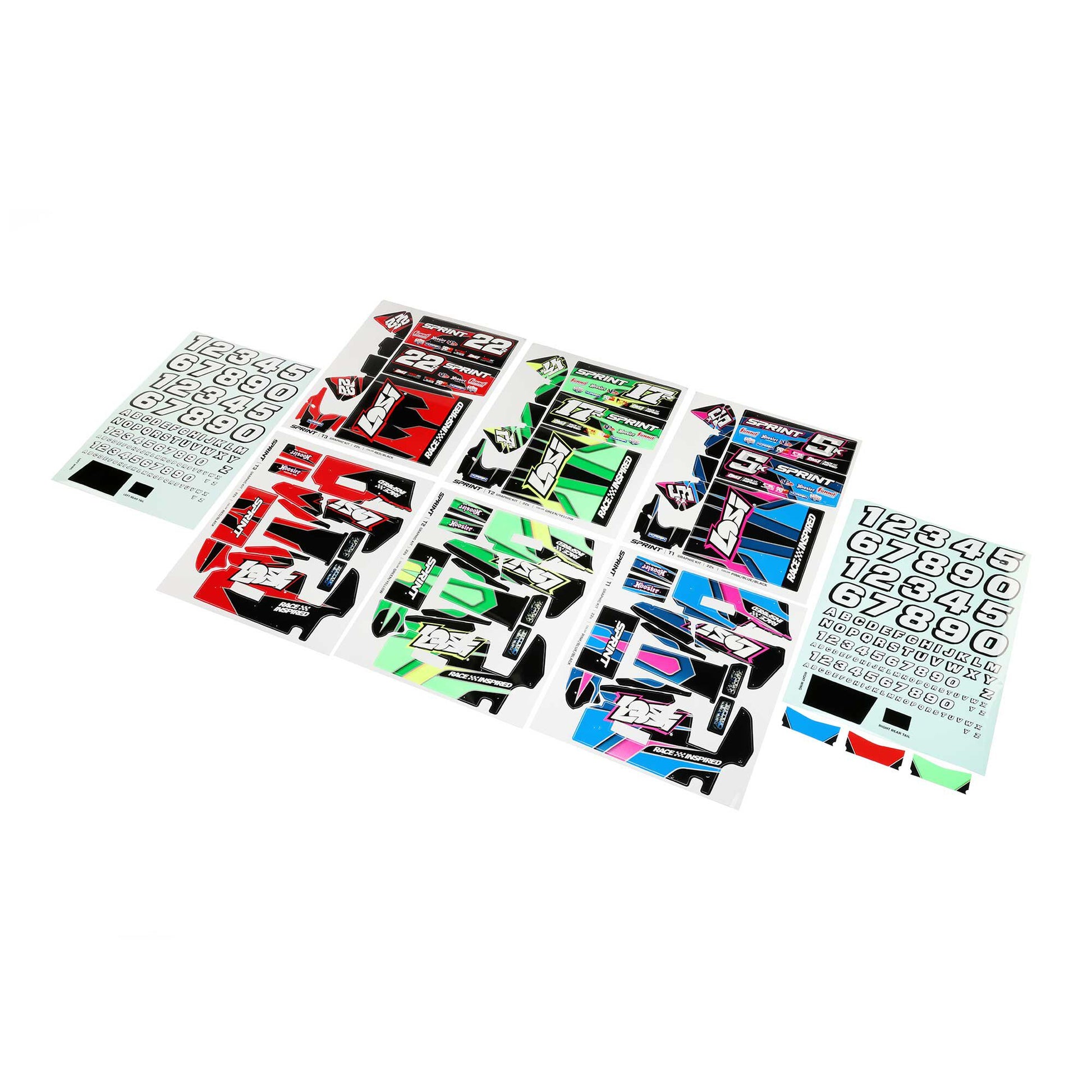 Losi LOS-2851 1:10 22S Sprint Graphics Decal Sheet (Set of 3)
