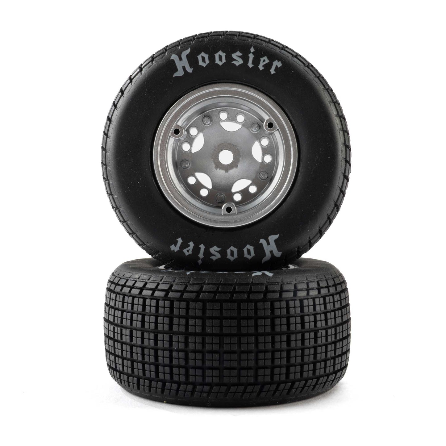 Losi LOS-4641 1:5 Soft Mounted Hoosier Tires, Satin Aluminum (Pack of 2)