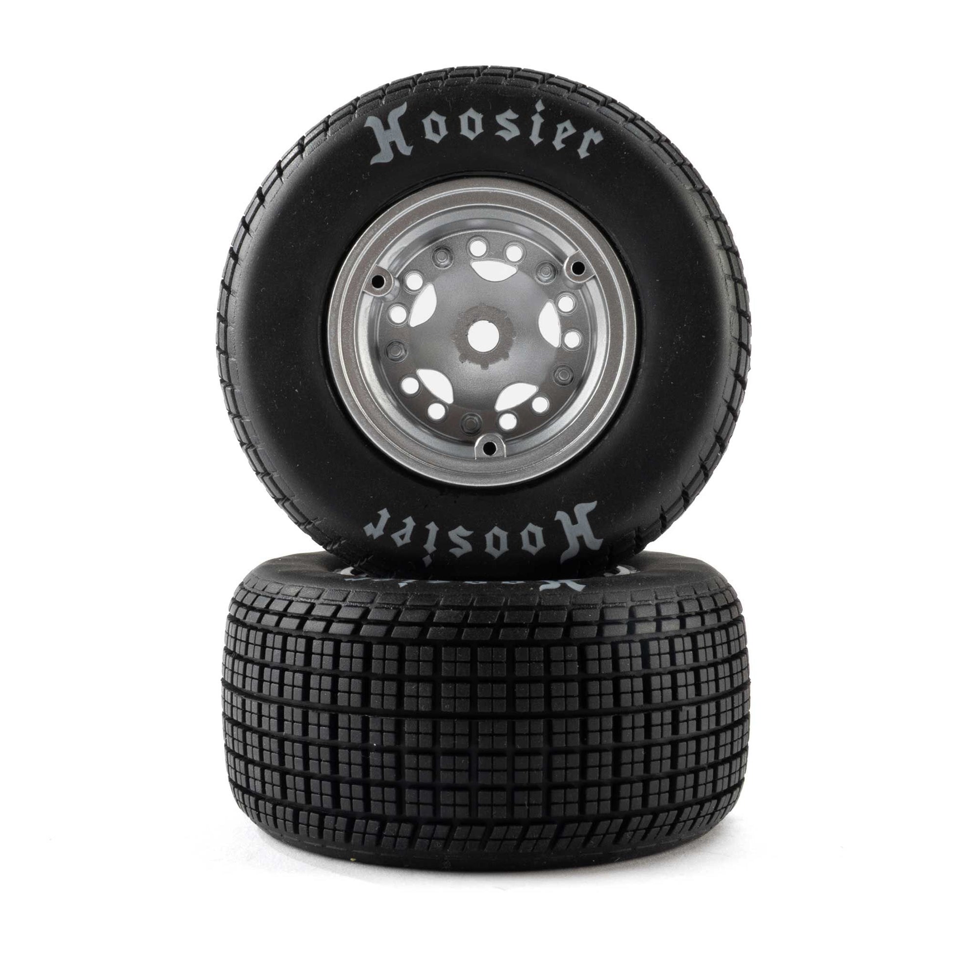 Losi LOS-4641 1:5 Soft Mounted Hoosier Tires, Satin Aluminum (Pack of 2)
