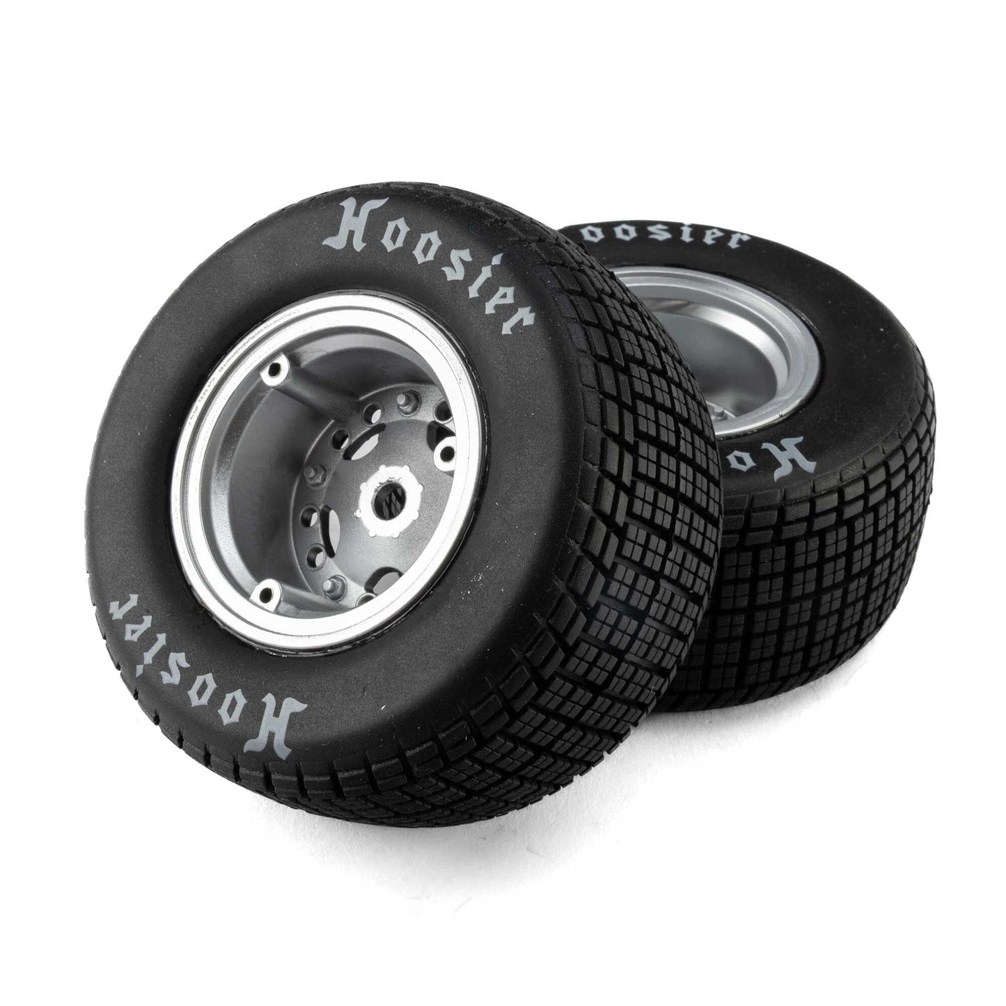 Losi LOS-4641 1:5 Soft Mounted Hoosier Tires, Satin Aluminum (Pack of 2)