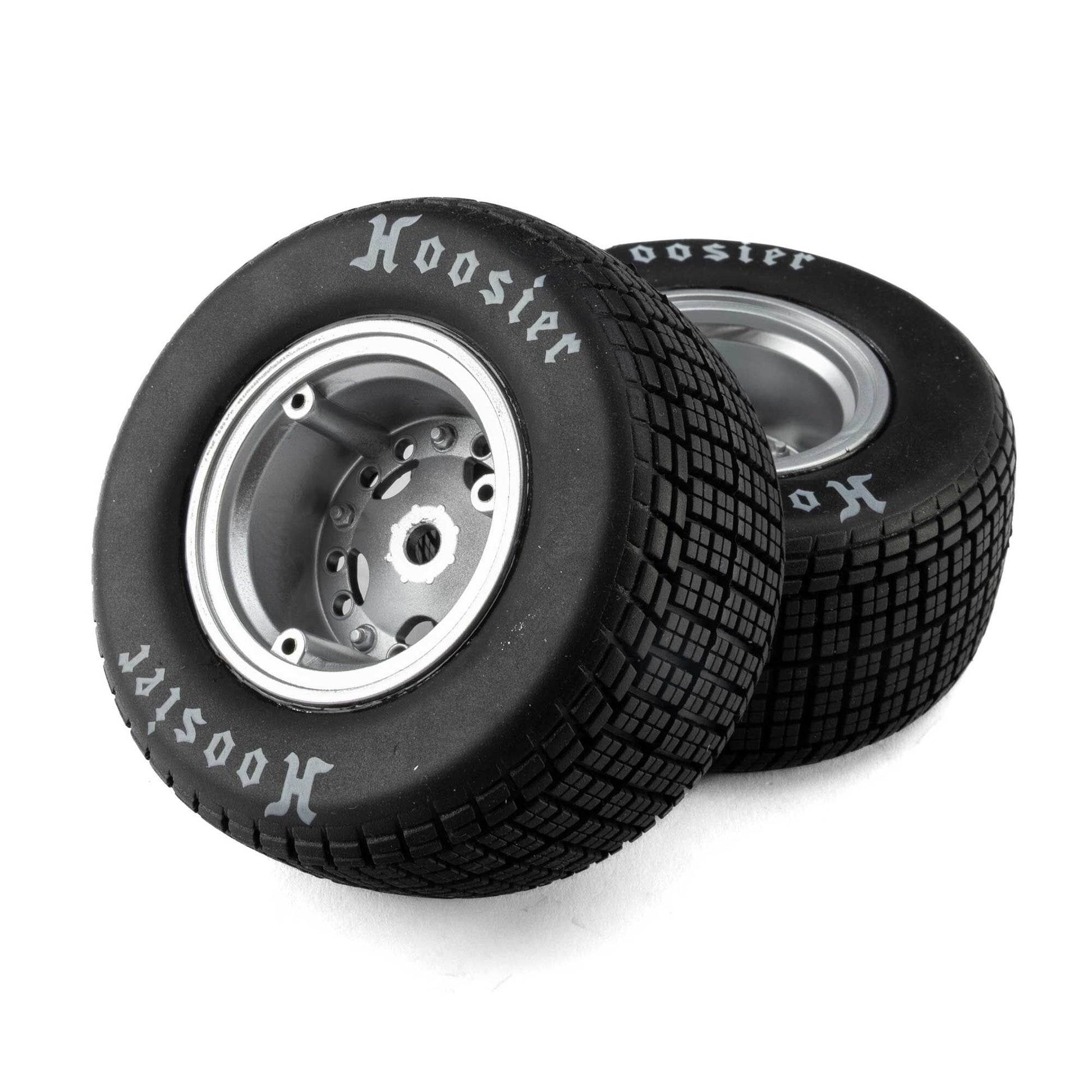 Losi LOS-4641 1:5 Soft Mounted Hoosier Tires, Satin Aluminum (Pack of 2)