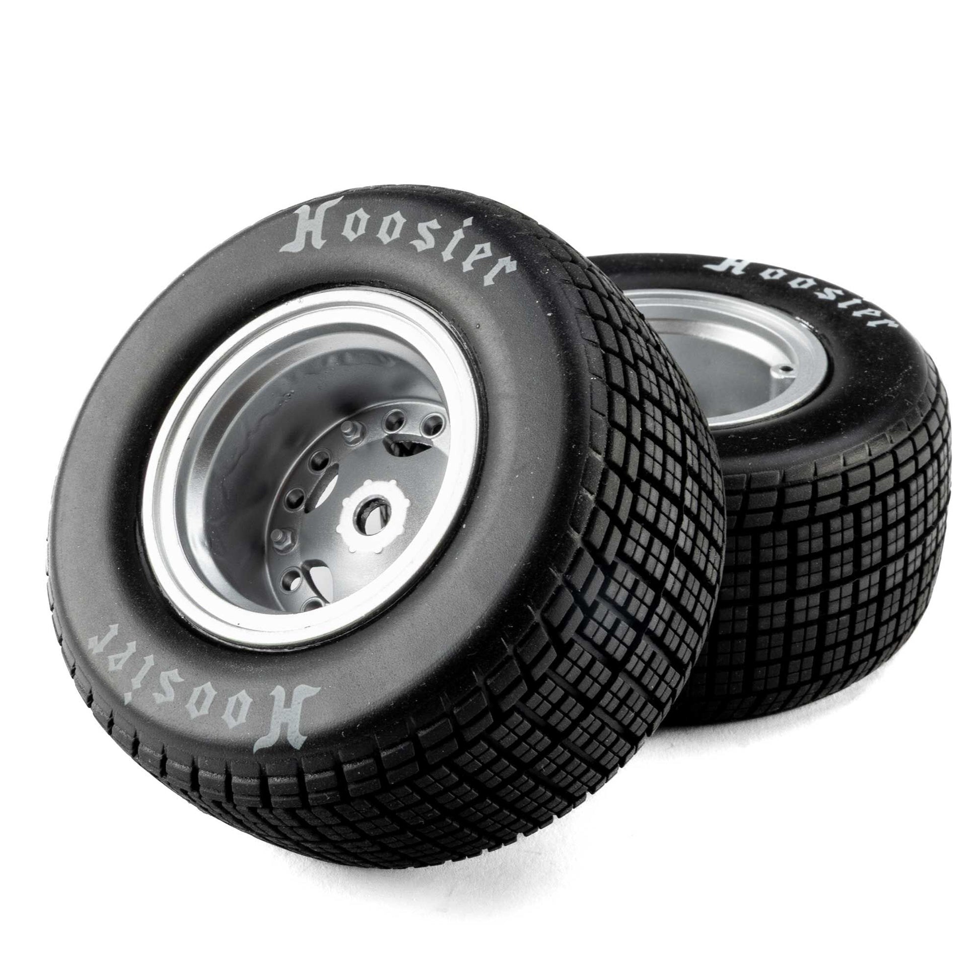 Losi LOS-4642 1:5 Medium Mounted Hoosier Tires, Satin Aluminum (Pack of 2)