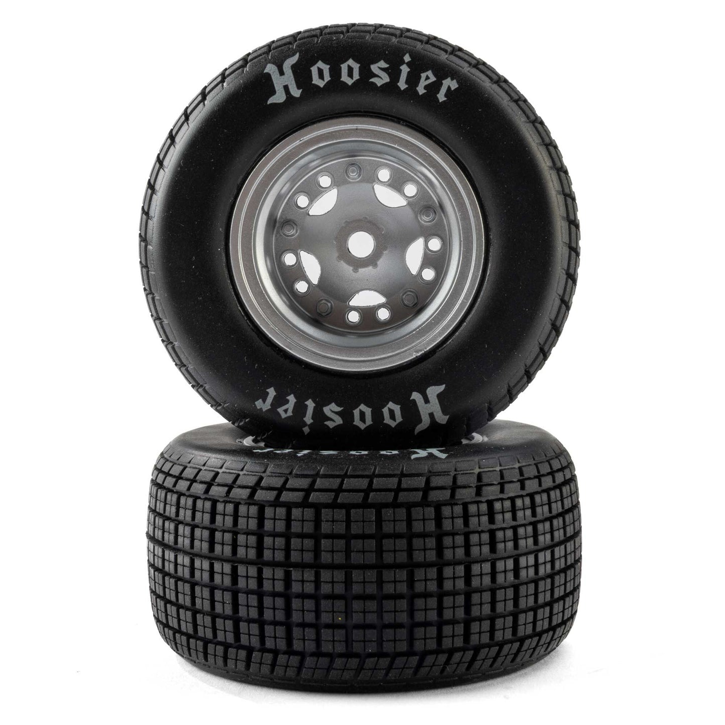 Losi LOS-4642 1:5 Medium Mounted Hoosier Tires, Satin Aluminum (Pack of 2)