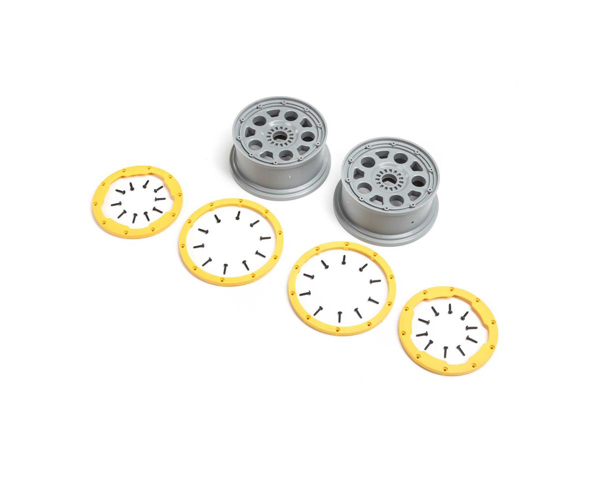 Losi LOS45036 DBXL 2.0 Yellow Beadlock Silver Wheels (Pack of 2)