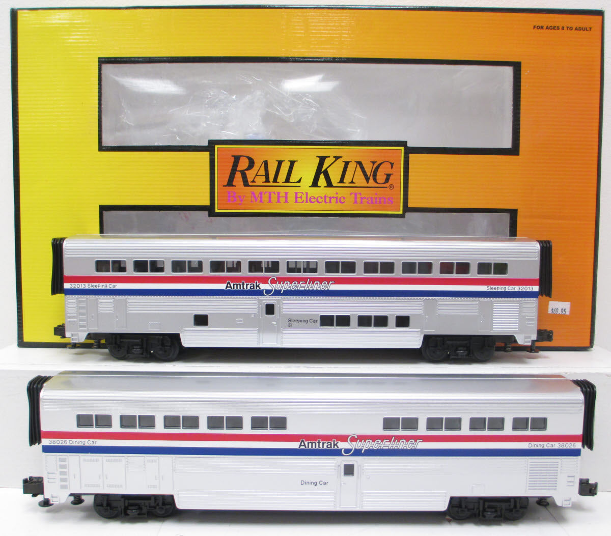 MTH 30-6501 O Gauge Amtrak SuperLiner Sleeper/Diner 2-Car Set NIB