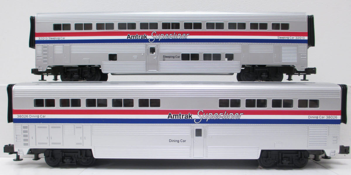 MTH 30-6501 O Gauge Amtrak SuperLiner Sleeper/Diner 2-Car Set NIB