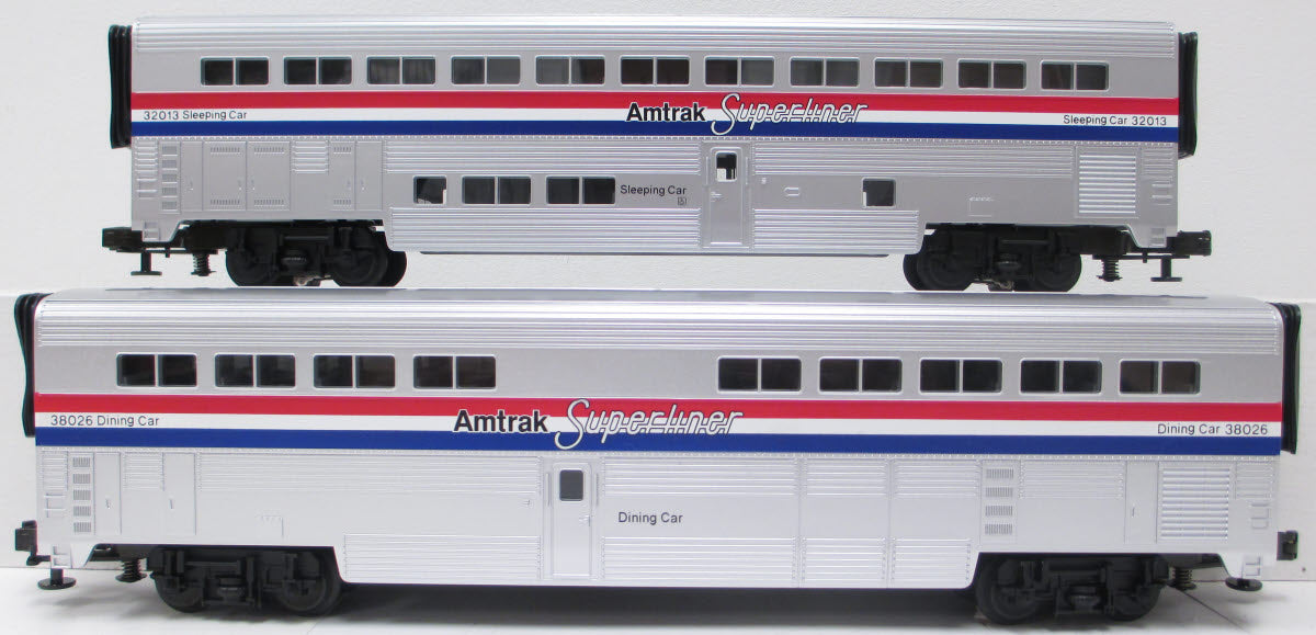 MTH 30-6501 O Gauge Amtrak SuperLiner Sleeper/Diner 2-Car Set LN/Box