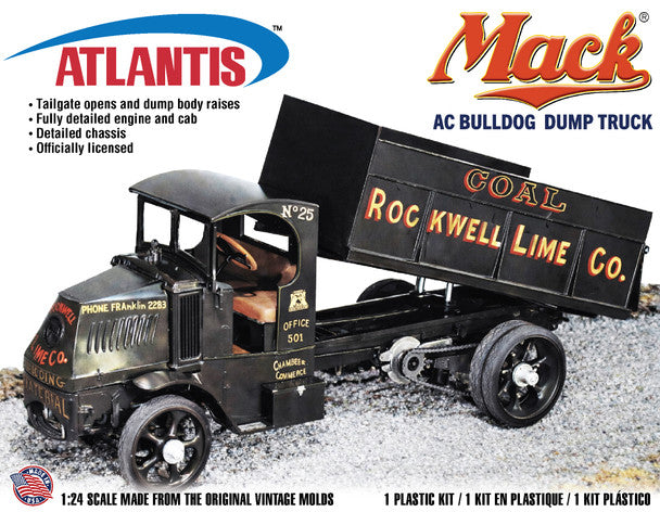 Atlantis Models 2400 1:24 1926 Mack Bulldog Dump Truck Plastic Model Kit