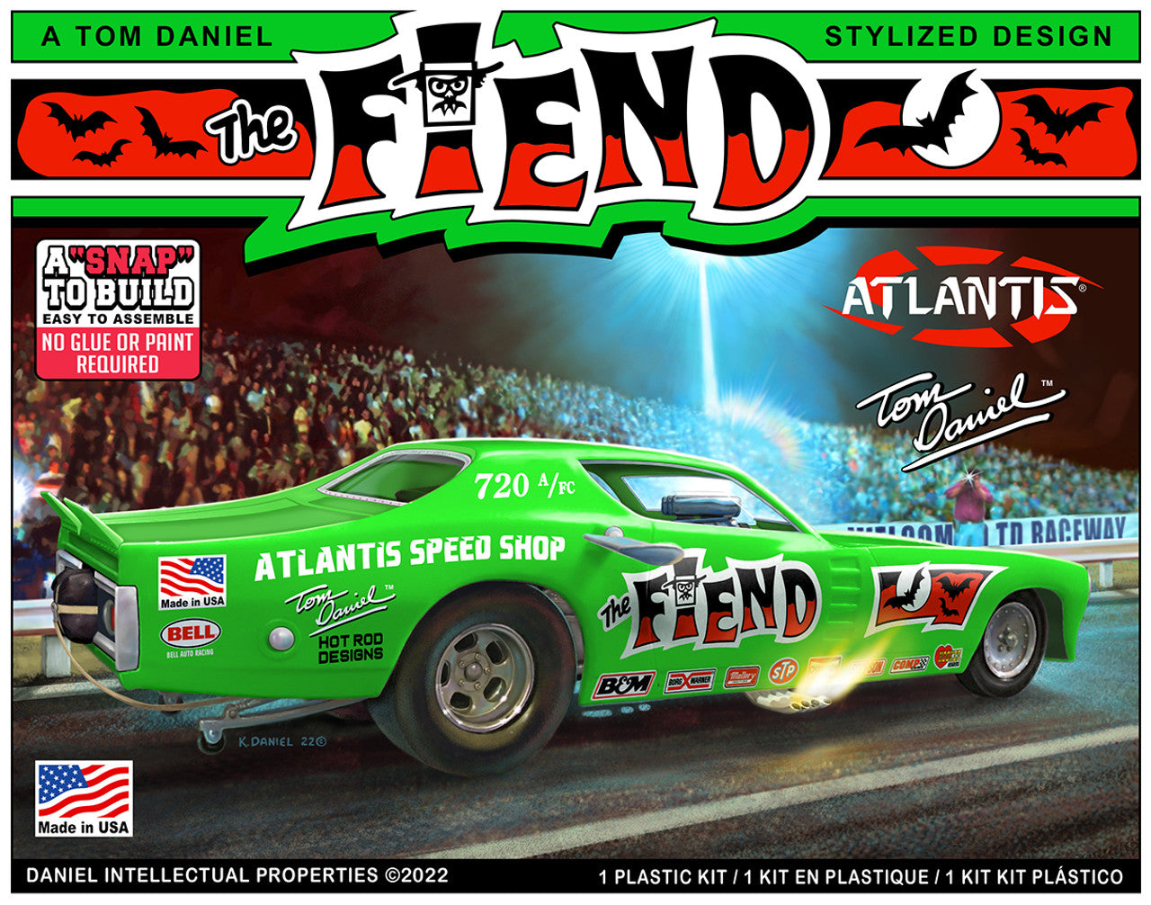 Atlantis Models M8278 1:32 Tom Daniel The Fiend Funny Car Plastic Model Kit