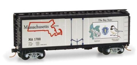 Micro-Trains 02100370 N Scale Massachusetts 40' Standard Plug Door Boxcar #1788 EX/Box