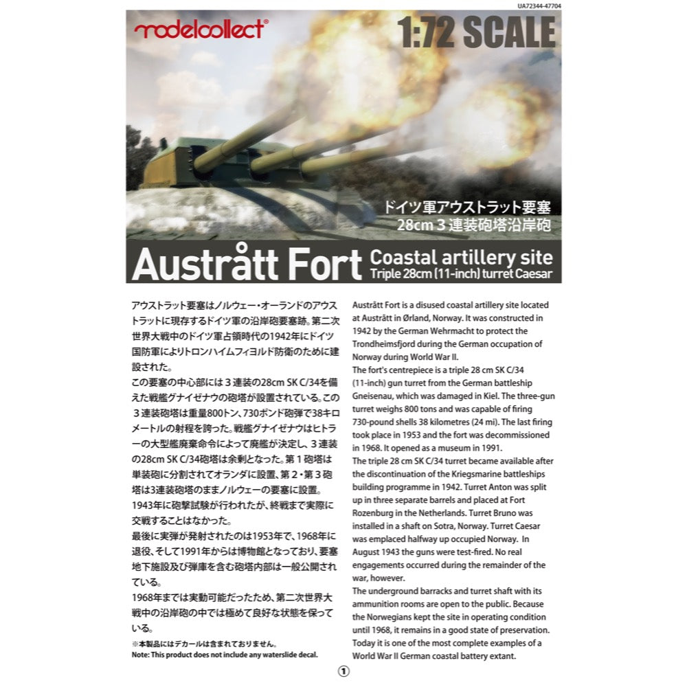 ModelCollect 72344 1:72 Austratt Fort Coastal Artillery Site Plastic Model Kit
