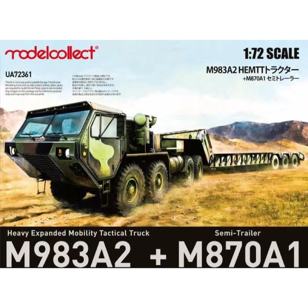 ModelCollect 72361 1:72 M983A2 HEMTT Tractor & M870A1 Semi-Trailer Model Kit