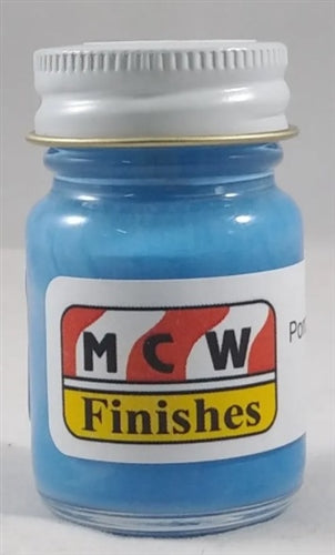 MCW Finishes 1403E Pontiac Engine Blue Pre 66 Enamel Paint - 15 ml. Bottle